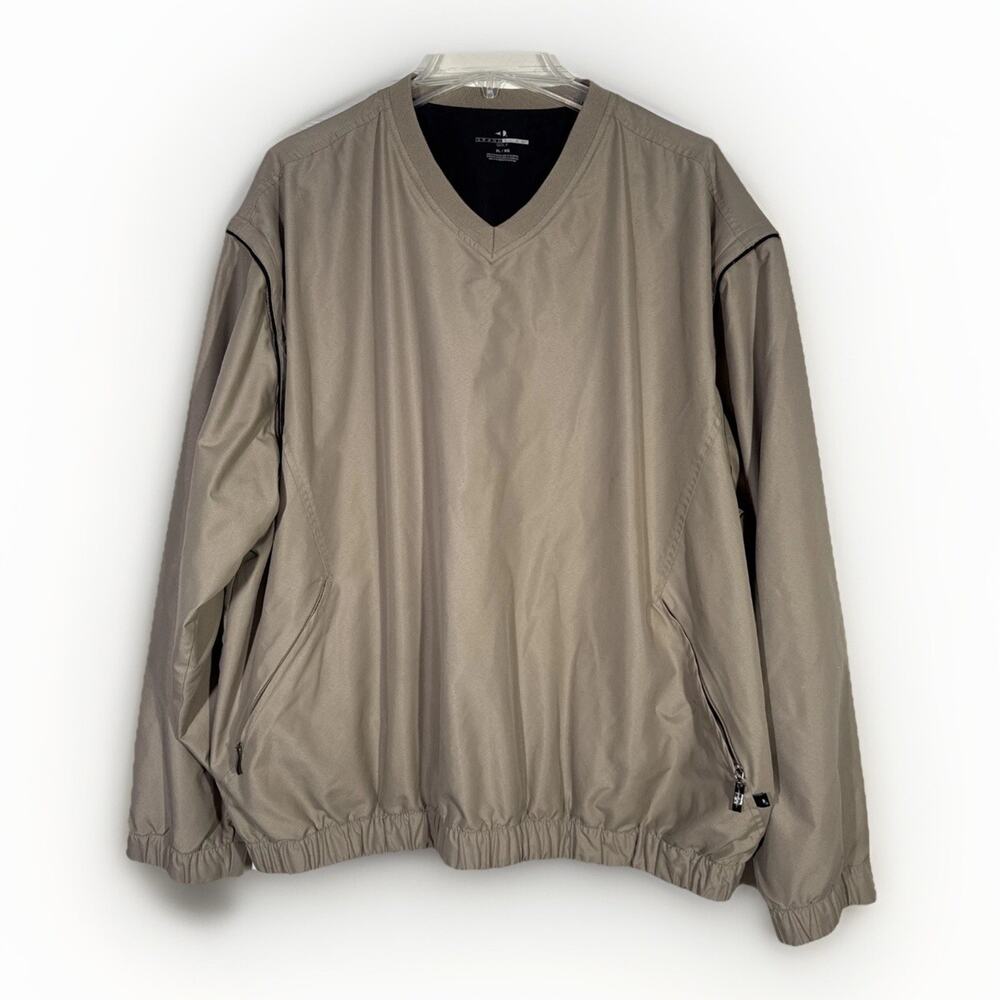 Grand Slam Golf Jacket - Men’s XL - Beige Wind & Water Resistant Zip Off Sleeves